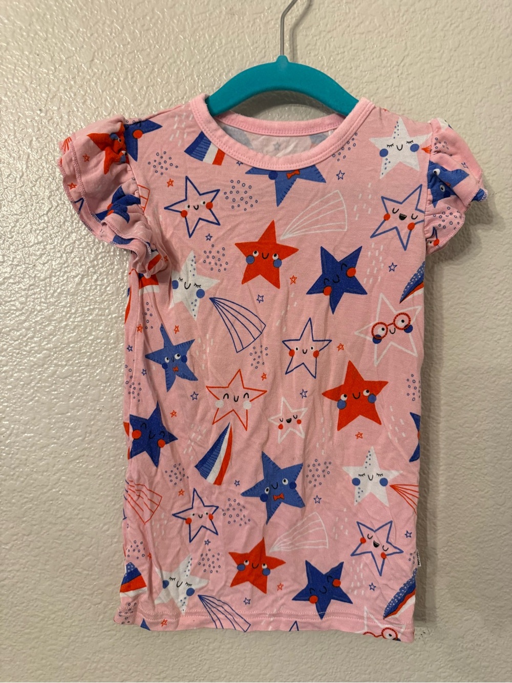 Little Sleepies Pink Short Sleeve Star Print Tee